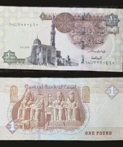 Egypt 1 Pound Banknote Sultan Qaitbay Mosque Abu Simbel Ramesses II RARE