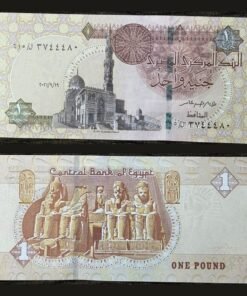 Egypt 1 Pound Banknote Sultan Qaitbay Mosque Abu Simbel Ramesses II RARE