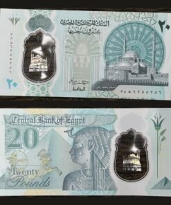 Egypt 20 Pounds Polymer Banknote UNC Mohamed Ali Mosque Cleopatra Pyramid RARE