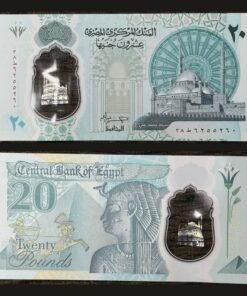 Egypt 20 Pounds Polymer Banknote UNC Mohamed Ali Mosque Cleopatra Pyramid RARE