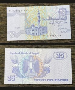 Egypt 25 Piastres Banknote UNC Al-Sayida Aisha Mosque Eagle of Saladin