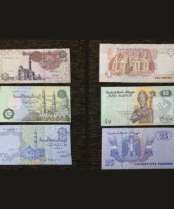 Egypt Set of 3 Banknotes UNC 1 Pound 50 Piastres 25 Piastres