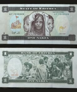 Eritrea 1 Nakfa Banknote UNC 1997 Flag Raising Children Studying AP 7648949 RARE