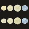 France Coin Set of 4 (5 Centimes, 10 Centimes, 20 Centimes and 1/2 Franc)