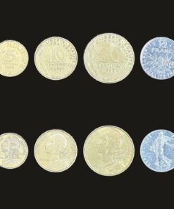 France Coin Set of 4 (5 Centimes, 10 Centimes, 20 Centimes and 1/2 Franc)