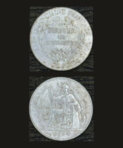 French Indochina 1 Piastre Coin 1924 Piastre de Commerce Stamped COPY Replica RARE