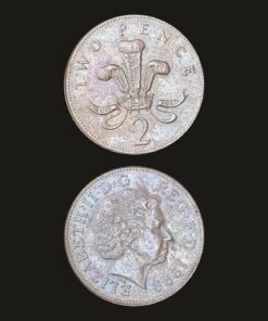 United Kingdom 2 Pence Coin Prince of Wales Feathers Old Design