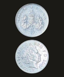 United Kingdom 5 Pence Coin Crowned Thistle Old Design