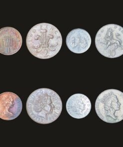 United Kingdom Coin Set of 4 (1 Penny, 2 Pence, 5 Pence and 10 Pence)