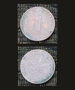 Germany 1 Pfennig Coin 1950 Oak Seedling Copper Plated Steel
