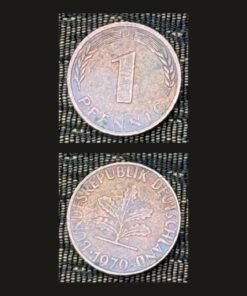 Germany 1 Pfennig Coin 1970 Oak Seedling Copper Plated Steel