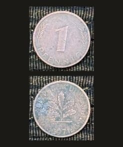 Germany 1 Pfennig Coin 1971 Oak Seedling Copper Plated Steel