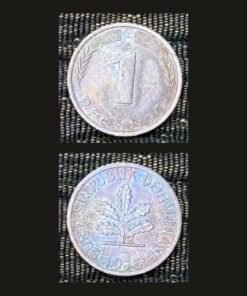 Germany 1 Pfennig Coin 1975 Oak Seedling Copper Plated Steel