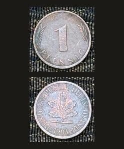 Germany 1 Pfennig Coin 1984 Oak Seedling Copper Plated Steel