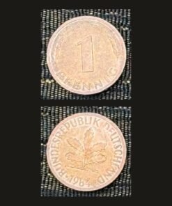 Germany 1 Pfennig Coin 1984 Oak Seedling Copper Plated Steel