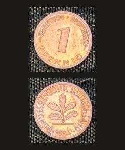 Germany 1 Pfennig Coin 1984 Oak Seedling Copper Plated Steel
