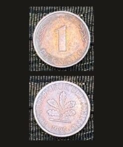 Germany 1 Pfennig Coin 1985 Oak Seedling Copper Plated Steel
