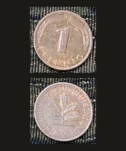 Germany 1 Pfennig Coin 1990 Oak Seedling Copper Plated Steel