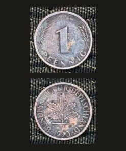 Germany 1 Pfennig Coin 1990 Oak Seedling Copper Plated Steel