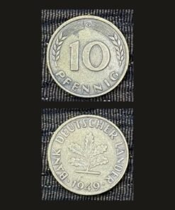Germany 10 Pfennig Coin 1949 Bank Deutscher Laender Post-WWII Oak Seedling
