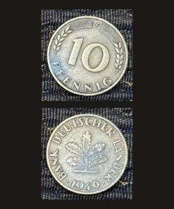 Germany 10 Pfennig Coin 1949 Bank Deutscher Laender Post-WWII Oak Seedling