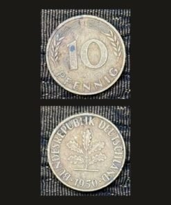Germany West Germany 10 Pfennig Coin 1950 Oak Seedling Brass Clad Steel
