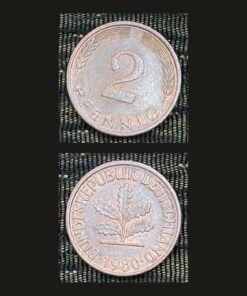 Germany West Germany 2 Pfennig Coin 1980 Oak Seedling Copper Plated Steel
