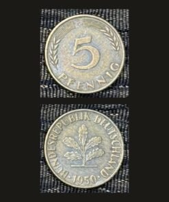 Germany West Germany 5 Pfennig Coin 1950 Oak Seedling Brass Clad Steel