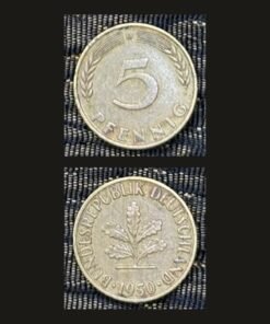 Germany West Germany 5 Pfennig Coin 1950 Oak Seedling Brass Clad Steel