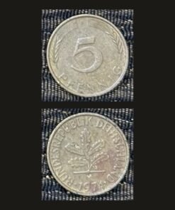 Germany West Germany 5 Pfennig Coin 1974 Oak Seedling Brass Clad Steel