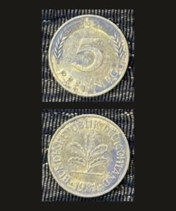 Germany West Germany 5 Pfennig Coin 1987 Oak Seedling Brass Clad Steel