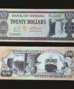 Guyana 20 Dollars Banknote UNC Kaieteur Falls Ferry Vessel Malali De La Rue RARE