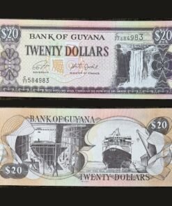 Guyana 20 Dollars Banknote UNC Kaieteur Falls Ferry Vessel Malali De La Rue RARE
