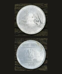 India 2 Rupees (Hasta Mudra Hand Gesture) Coin