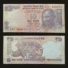 India 10 Rupees Banknote 2012 Mahatma Gandhi Rupee Symbol Wildlife Inset L RARE