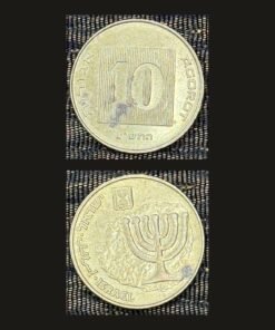 Israel 10 Agorot Coin Menorah Emblem Ancient Antigonus Design Aluminum Bronze RARE