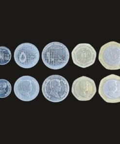 Jordan Coin Set of 5 (2.5 Piastres, 5 Piastres, 10 Piastres, Quarter (1/4) Dinar and Half (1/2) Dinar)