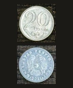 Kazakhstan 20 Tenge Coin 2021 Latin Script Qazaqstan Respyblikasy Nickel Plated Steel