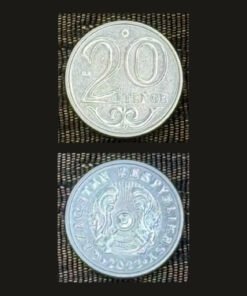 Kazakhstan 20 Tenge Coin 2022 Latin Script Qazaqstan Respyblikasy Nickel Plated Steel