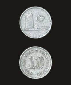 Malaysia 10 Sen 1981 Cupronickel Coin Parliament Building Vintage