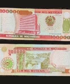 Mozambique 100000 Meticais Banknote 1993 UNC Maputo HQ Cahora Bassa Dam RARE