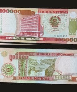 Mozambique 100000 Meticais Banknote 1993 UNC Maputo HQ Cahora Bassa Dam RARE