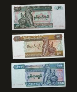 Myanmar Chinthe Banknote Set of 3 UNC