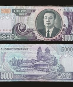 North Korea 5000 Won Banknote UNC Kim Il-sung Mangyongdae 2006 RARE