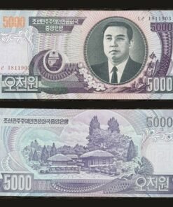 North Korea 5000 Won Banknote UNC Kim Il-sung Mangyongdae 2006 RARE