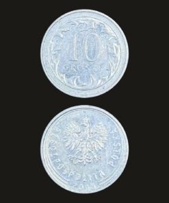 Poland 10 Groszy Coin Crowned White Eagle Ornamental Frame