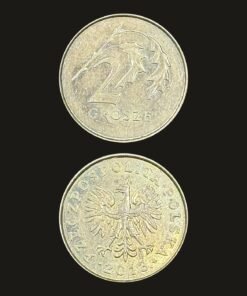 Poland 2 Grosze Coin Crowned White Eagle Oak Leaf