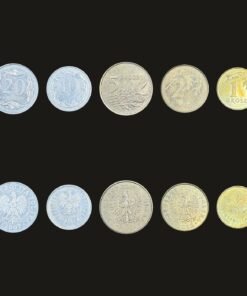 Poland Coin Set of 5 (1 Grosz, 2 Grosze, 5 Groszy, 10 Groszy and 20 Groszy)