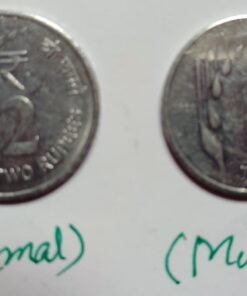 Rs.-2 Kolkata Mint-Mule coin, extremely rare and scarce (UNC Condition) [ RS- 24999/- ]