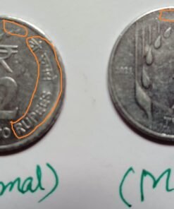Rs 2 Mule Coin-Kolkata Munt, Extremely rare and scarce (UNC Condition) : Rs.-24,000/-